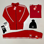 Чоловічий зимовий спортивний костюм Adidas чорний Набір Адідас 5в1 Світшот + Штани + Футболка + Шапка, фото 2