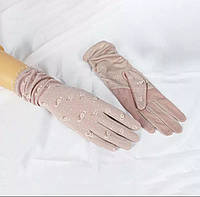 Хлопковые защитные перчатки женские, катоновые перчатки. ПУДРОВЫЙ розово-бежевый цвет. Размер универсальный.