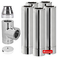 Димар для печі каміна 120/180 комплект 5 метрів STALAR нерж-нерж 1мм AISI 321 утеплений вермикулітом