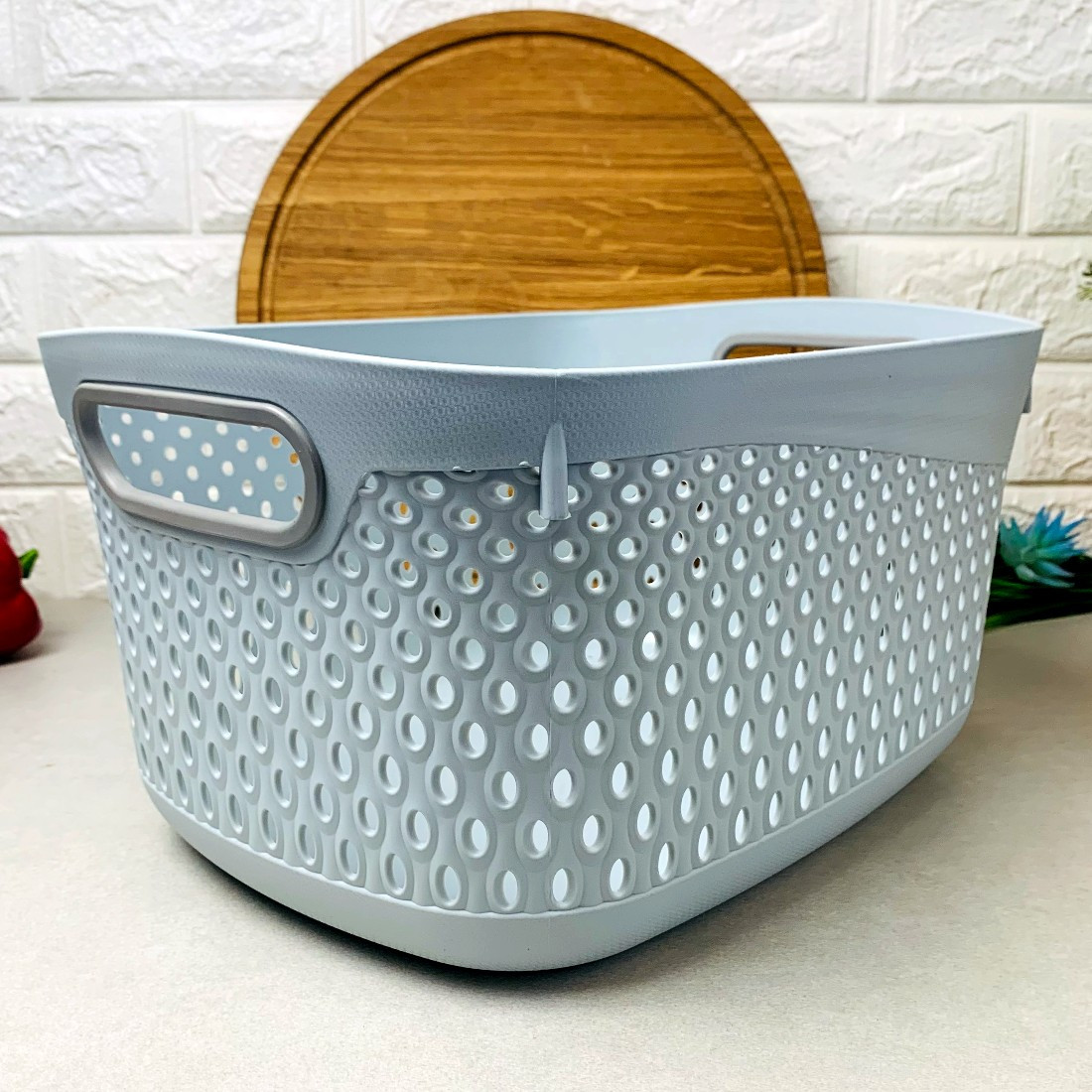 Універсальний пластиковий кошик з ручками 15 л, Примо світло-сіра