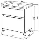 Тумба ЮВВІС для ванної кімнати 65 см біла підлогова ЕЛЬБА з умивальником БОЛЕРО, фото 4