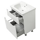 Тумба ЮВВІС для ванної кімнати 65 см біла підлогова ЕЛЬБА з умивальником БОЛЕРО, фото 2