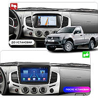 Штатна магнітола 9" Lesko для Mitsubishi L200 IV 2006-2014 6/128Gb 4G Wi-Fi GPS Top Міцубісі 3 шт., фото 3
