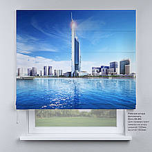 Римські штори з фотодруком Вежа Дубая | римські штори в офіс