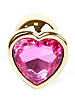 Серія Anal Plug Boss - ювелірні золоті серця Plug Pink S, BS6400035, фото 7