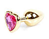 Серія Anal Plug Boss - ювелірні золоті серця Plug Pink S, BS6400035, фото 8