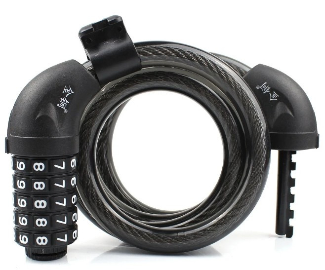 Замок велосипедний JINJIAN SUO-002 (12x1200) Кодовий 5-значний, фото 1