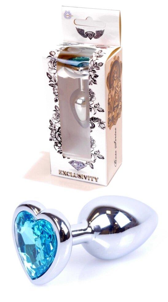 Серія Anal Plug Boss - ювелірні вироби Silver Heart Light Bluer S, BS6400049, фото 1
