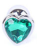 Серія Anal Plug Boss - ювелірні вироби Silver Heart Plug Green S, BS6400051, фото 8