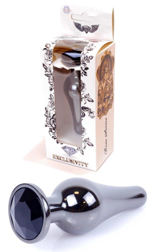 Серія Anal Plug Boss - ювелірні вироби темно -сріблястий задник чорного кольору, BS6400056, фото 1