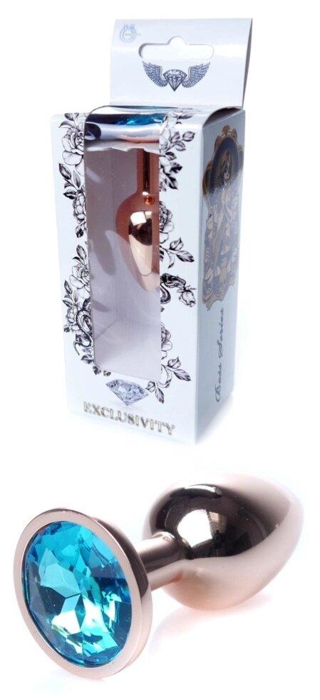 Серія Anal Plug Boss - ювелірна червона золота пробка світло -синій S, BS6400113, фото 1