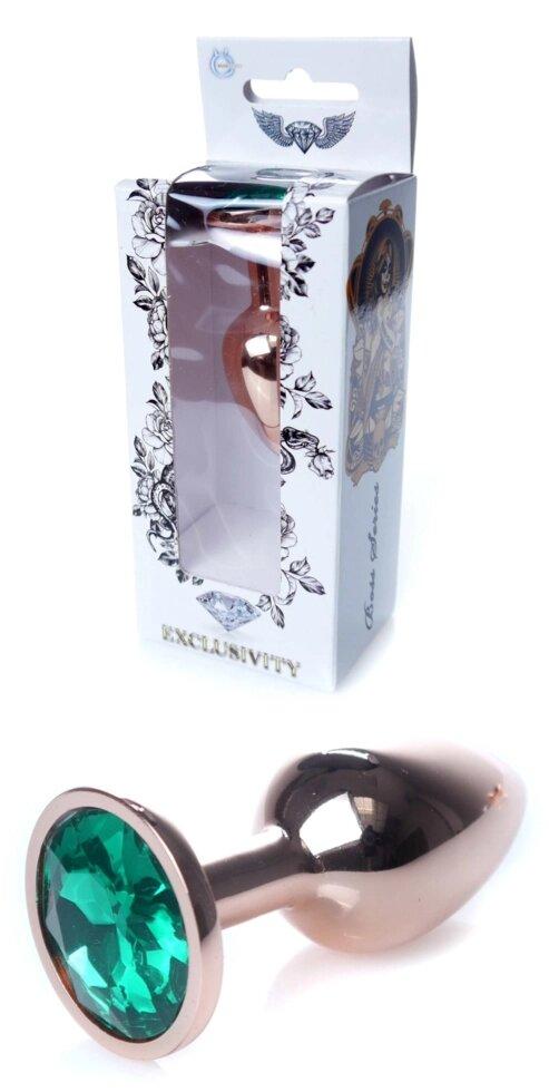 Серія Anal Plug Boss - ювелірна червона золота пробка Green Blue S, BS6400115, фото 1