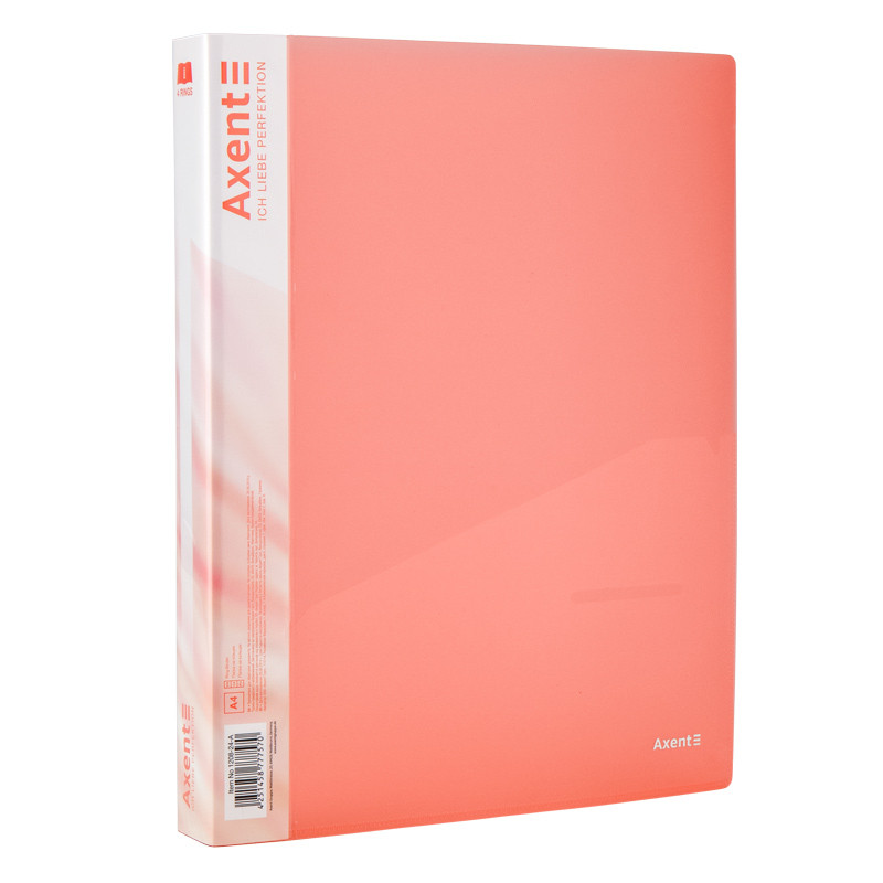 Папка на 4 кільця 35 мм Axent 1208 пластикова прозора рожева