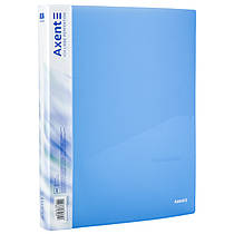 Папка на 4 кільця пластикова 35 мм А4 Axent 1208 прозоро синя