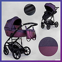 Детская универсальная коляска трансформер 2в1 Expander VIVA V-26883 фиолетовая водоотталкивающая ткань