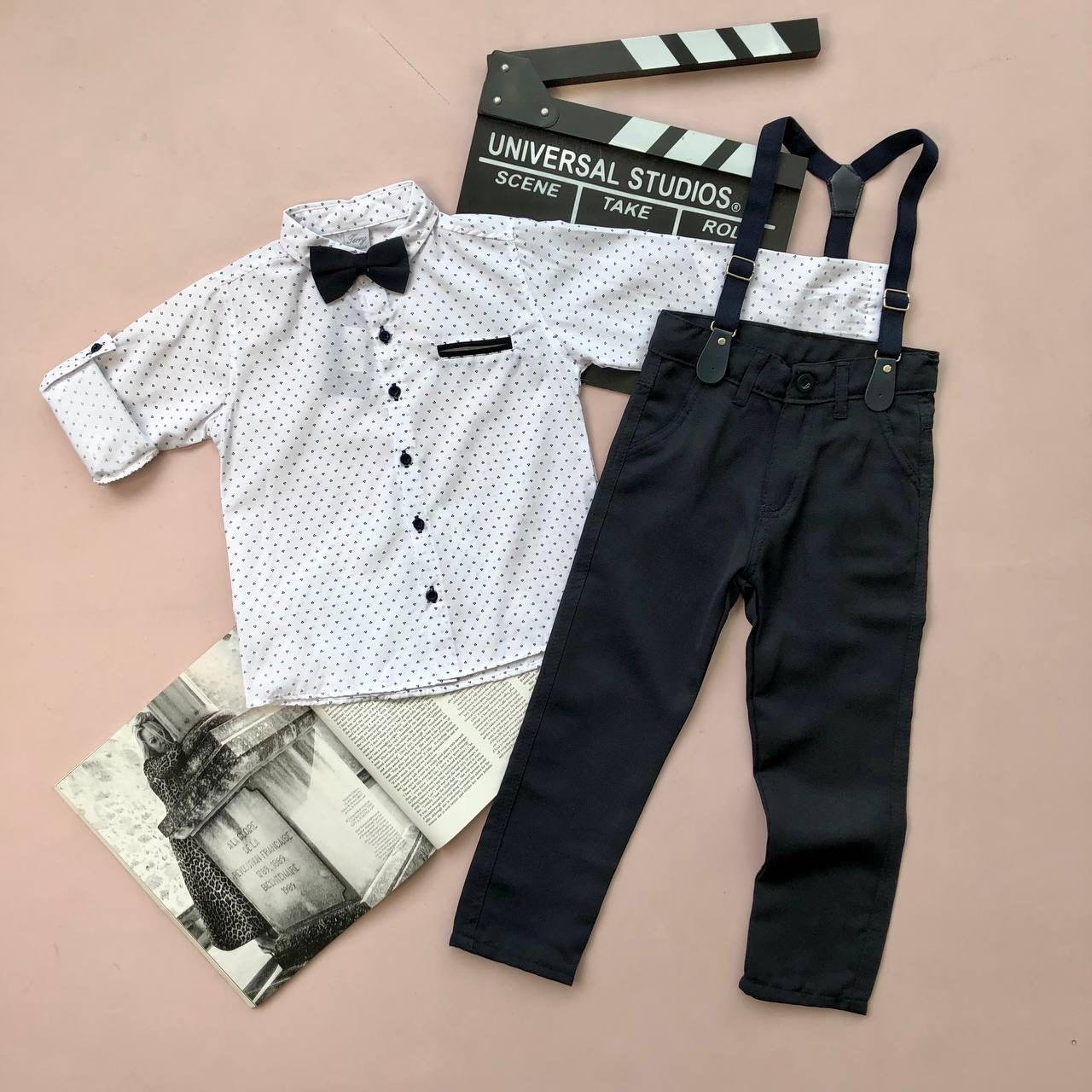 Нарядный костюм двойка на мальчика с бабочкой Белый 6328 171, Terry ...