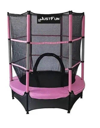 Батут Just Fun 140 см., для дому та вулиці. Рожевий, фото 1