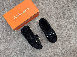 36 р Сліпони автоледи жіночі чорні зимові теплі на хутрі UGG уггі короткі тапочки з хутром