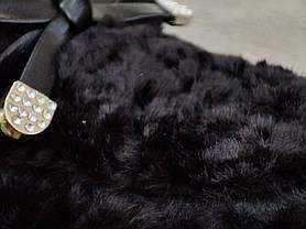 Сліпони автоледи жіночі чорні зимові теплі на хутрі UGG уггі короткі тапочки з хутром, фото 2