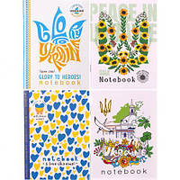 Від 5 шт. Блокнот А6 "Мандарин" 48 листов "Патриотический", клетка,скоба 226101/диз22291-22306 купити дешево оптом в купити дешево