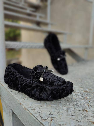 36 р Сліпони автоледи жіночі чорні зимові теплі на хутрі UGG уггі короткі тапочки з хутром, фото 1