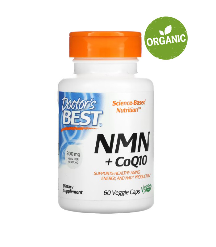 Doctors Best, NMN, CoQ10, Никотинамид Мононуклеотид, 150 Мг, 60 Капсул ...