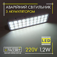 Аккумуляторный LED светильник TNSy YJ01 30LED 1,2W 6500K 50-100Lm 1200mAH Li-ion (аварийный) светодиодный