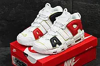 Чоловічі кросівки Nike Найк Air More Uptempo 96 білі із золотом 44