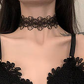 Мереживний чокер на шию "Luisa" чорний No9 Aushal Jewellery
