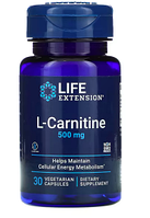 Life Extension, L-Carnitine, L-карнітин 500 мг, 30 рослинних капсул