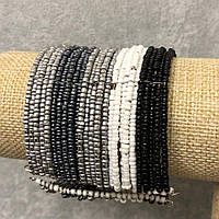 Браслет бісер скоба сірі тони купити біжутерію оптом в інтернеті