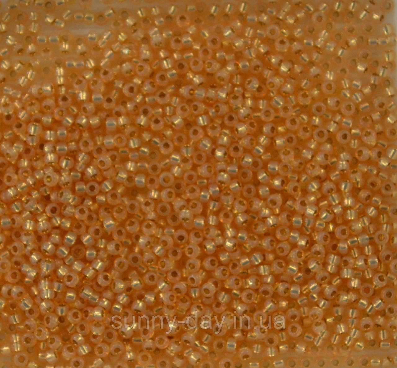 Бісер Miyuki Round Rocailles 11/0 колір - персиковий із сріблястою серединкою, фото 1