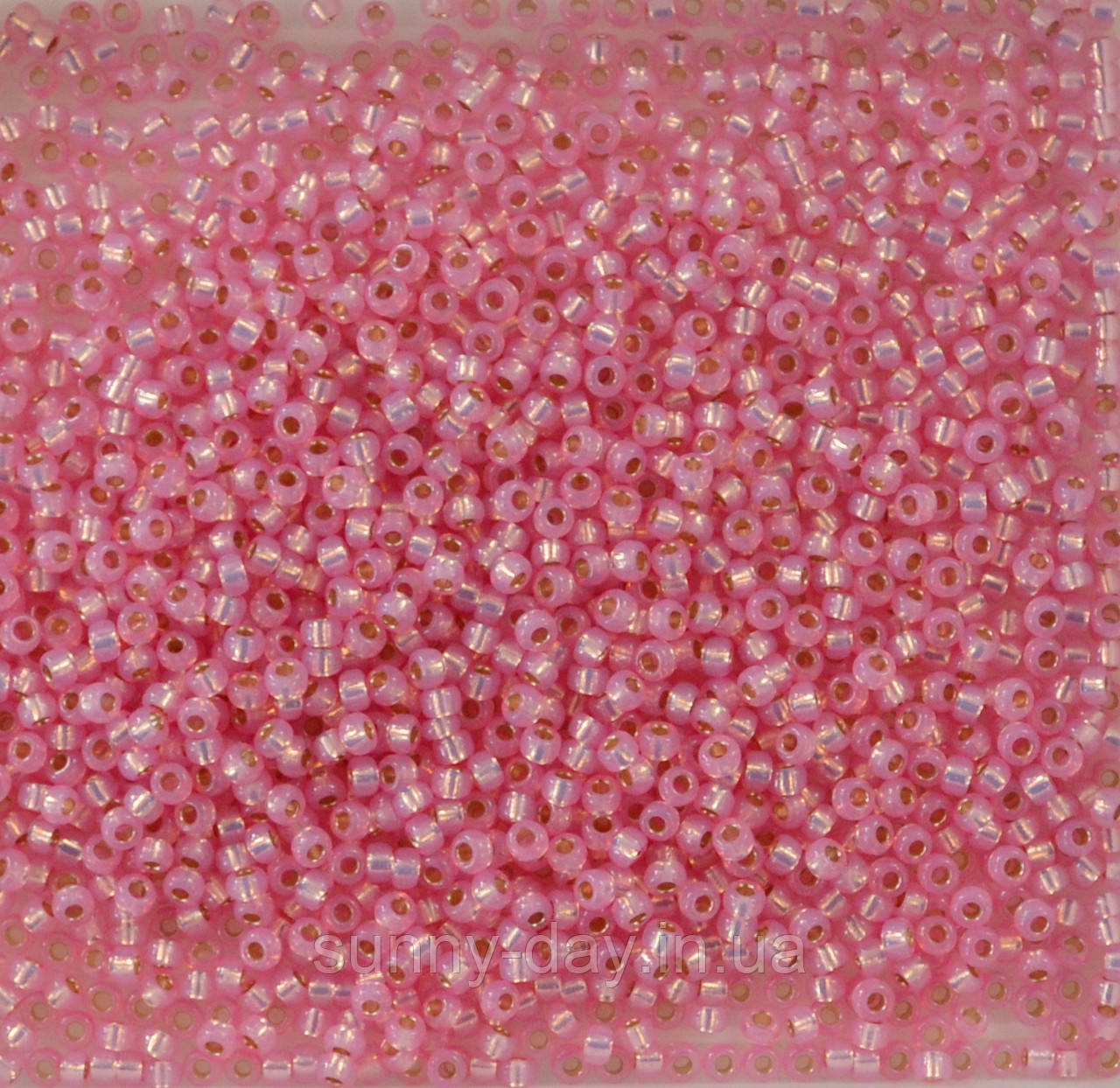Бісер Miyuki Round Rocailles 11/0 колір - світло рожевий із сріблястою серединкою, фото 1