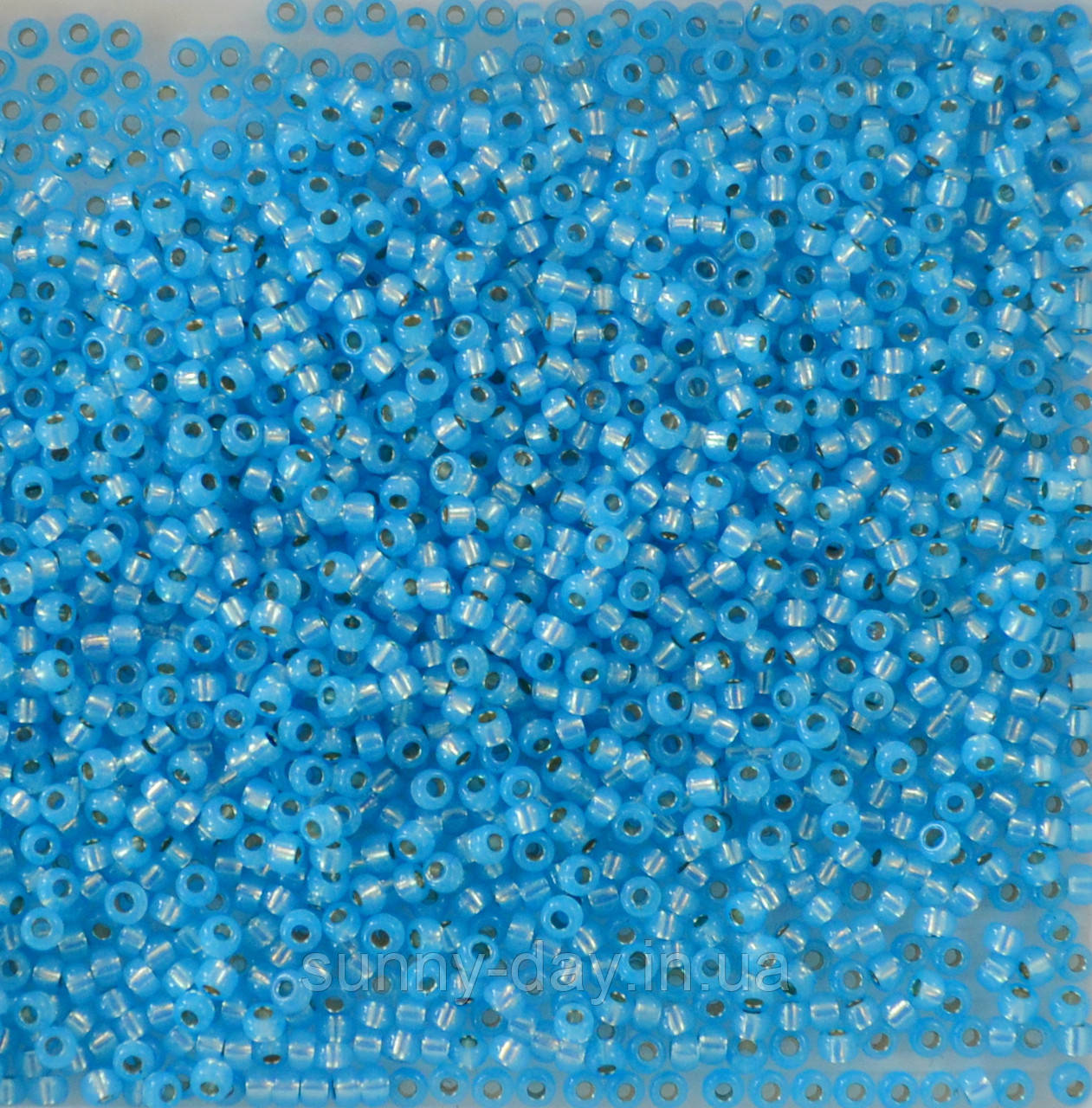 Бісер Miyuki Round Rocailles 11/0 колір - небесно блакитний із внутрішнім золотом, фото 1