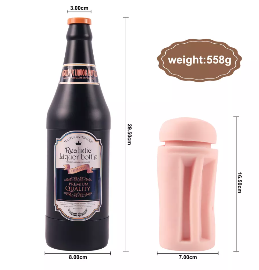 Мастурбато-вагіна пляшка "Sonya Beer Bottle" без вібрації тілесний, фото 1