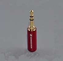 Стерео Штекер (3 pin) 3.5 jack, Sennheiser (з фіксатором для кабелю) (RED)