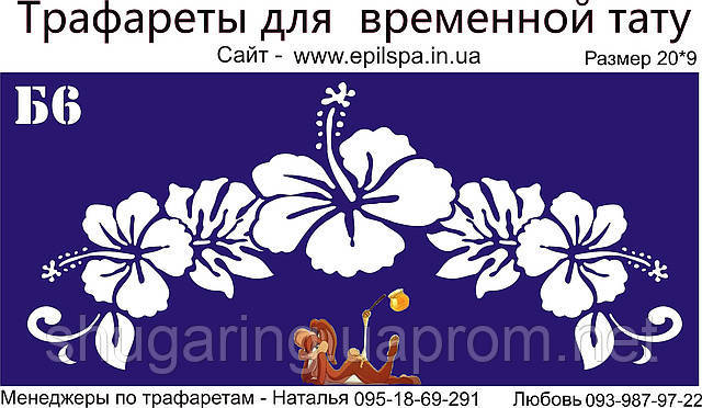 Трафарет для Біо Тату 20*9 Б6 (одноразовий)