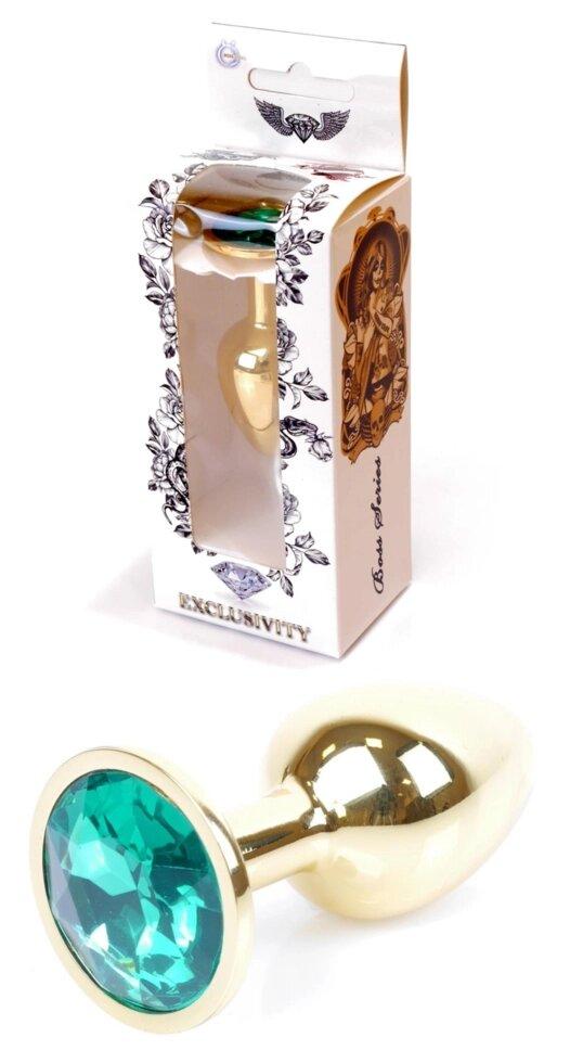 Серія Anal Plug Boss - Ювелірна золота пробка Green S, BS6400024