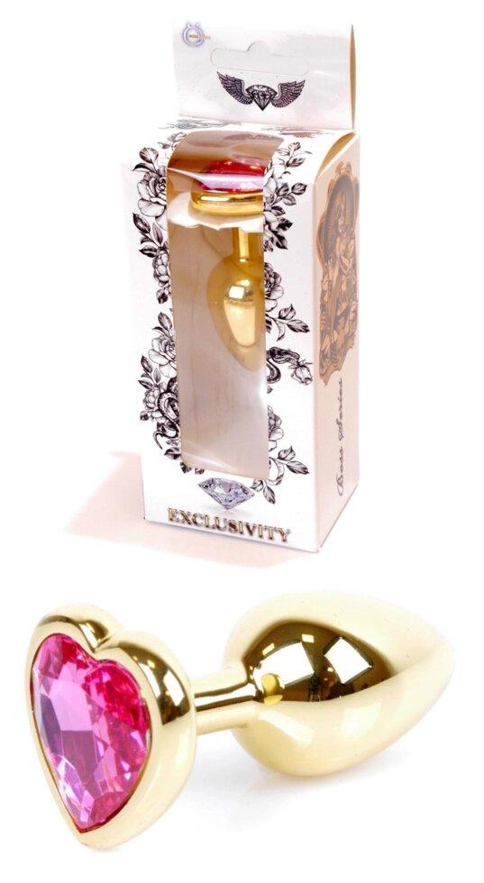 Серія Anal Plug Boss - ювелірні золоті серця Plug Pink S, BS6400035