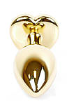 Металева Анальна пробка із кристалом Boss Series - Jewellery Gold Heart PLUG Rose S, 27мм, фото 5