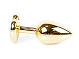 Металева Анальна пробка із кристалом Boss Series - Jewellery Gold Heart PLUG Rose S, 27мм, фото 6