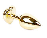 Металева Анальна пробка із кристалом Boss Series - Jewellery Gold Heart PLUG Rose S, 27мм, фото 7