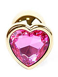 Серія Anal Plug Boss - ювелірні золоті серця Plug Pink S, BS6400035, фото 8