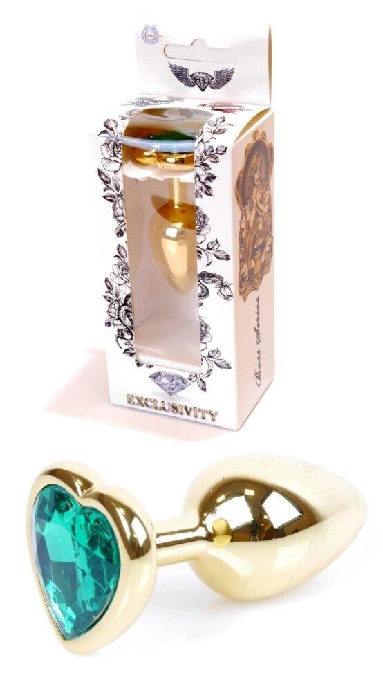 Серія Anal Plug Boss - Ювелірне золото серця Green S, BS6400042