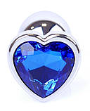 Серія Anal Plug Boss - ювелірні вироби Silver Heart Plug Dark Blue S, BS6400050, фото 8