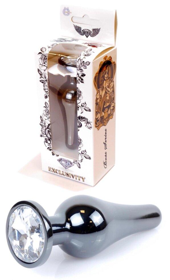 Серія Anal Plug Boss - ювелірна темна срібна задня штепсельна вилка, BS6400057, фото 1
