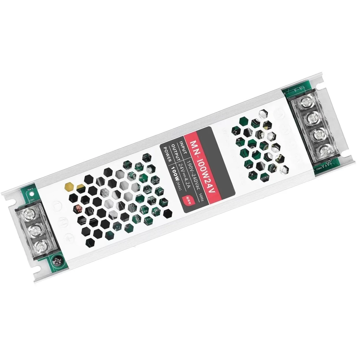 Блок живлення 24V, 100W, 4.2А, алюмінієвий корпус, IP20, не герметичний, серія компакт.