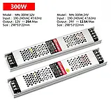 Блок живлення 24V, 300W, 12.5А, алюмінієвий корпус, IP20, не герметичний, серія компакт., фото 2