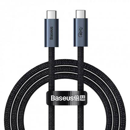 Кабель Baseus Flash Series Full Featured Type-C to Type-C USB 4.0 100W 1m CASS010014  Black, фото 1