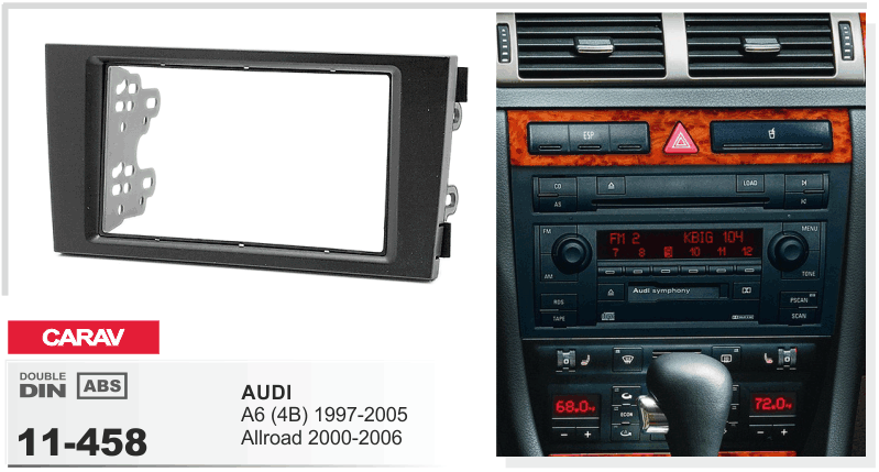 2-DIN переходная рамка AUDI A6 (4B) 1997-2005, Allroad 2000-2006, CARAV 11-458 - фото 1 - id-p277507531